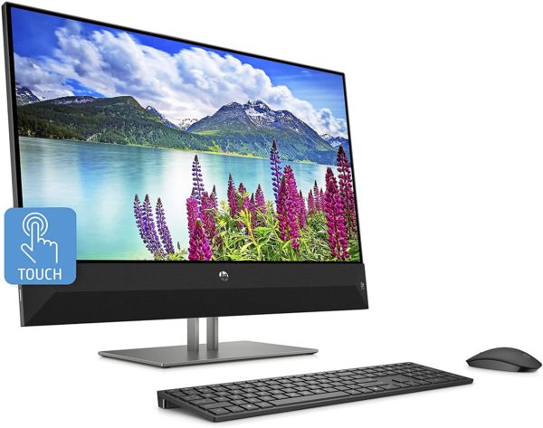 HP Pavilion 24-xa0053w All-in-One Desktop (4NM71AA): 8th Gen Intel Core i5-8400T 1.7GHz, 1TB HDD+ 16GB Intel Optane drive, 4GB RAM, HP Privacy HD Camera, 3 in 1 Card Reader, Bluetooth, Integrated Speaker, 23.8" FHD Touchscreen Display, wireless keyboard and mouse, Windows 10 Home, Color: Black